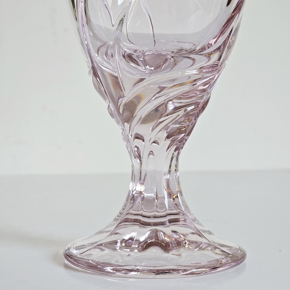 Vintage Noritake 1985 Sweet Swirl Clear Pink Water Goblet Iced Tea Glass - Picture 3 of 7